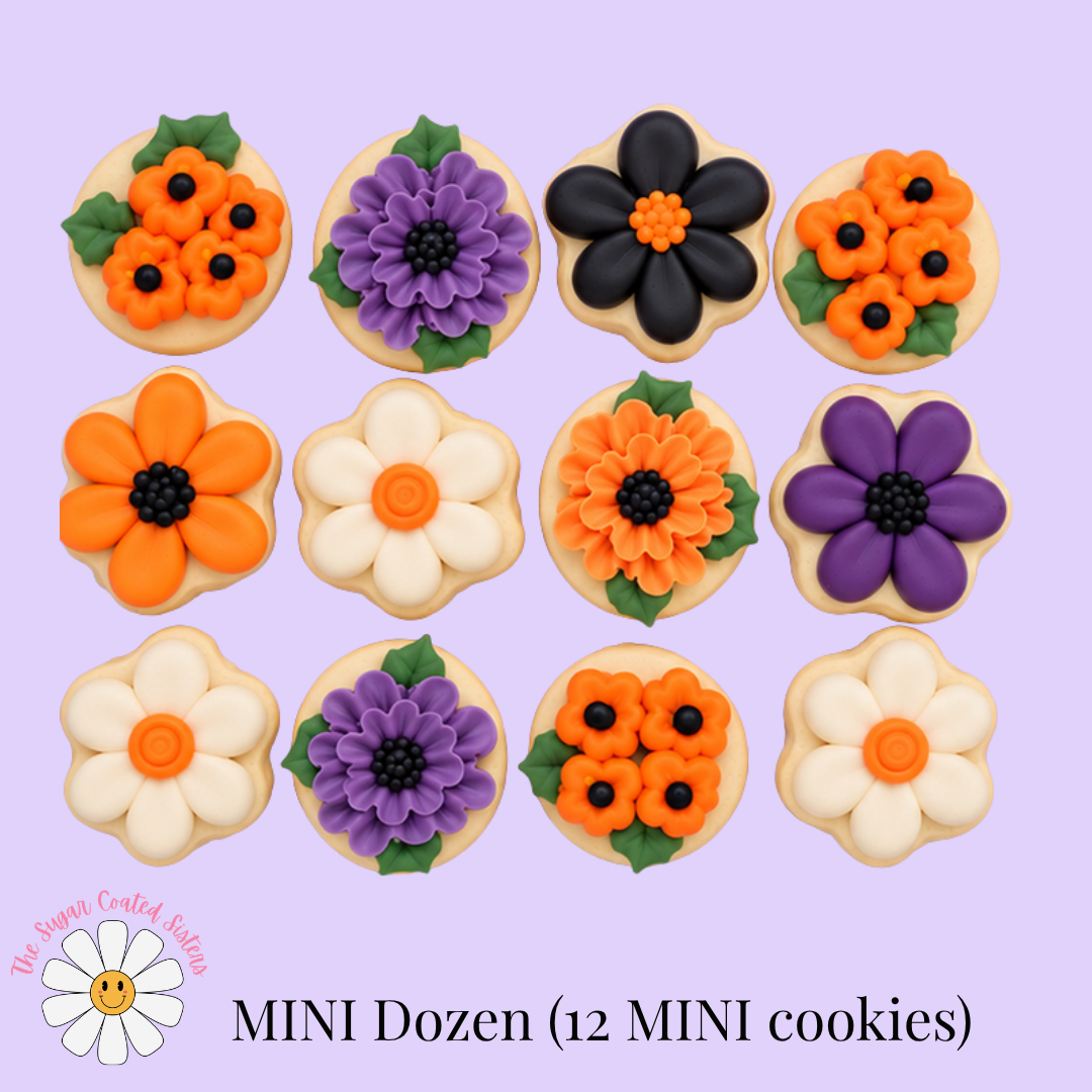 Spooky Florals MINI cookies (1 dozen)