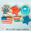 Stars & Stripes BIG Sugar Cookies (1 Dozen)