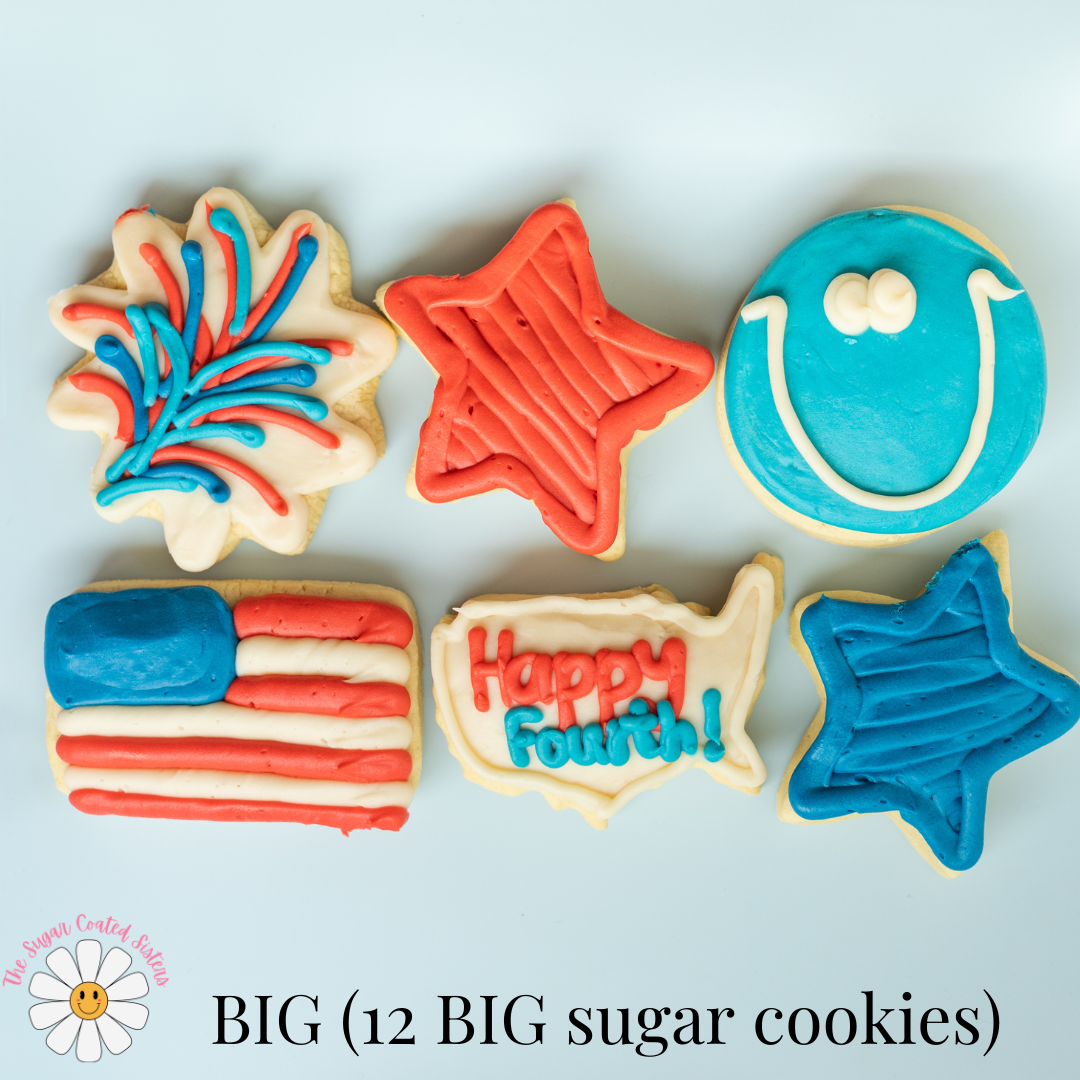 Stars & Stripes BIG Sugar Cookies (1 Dozen)