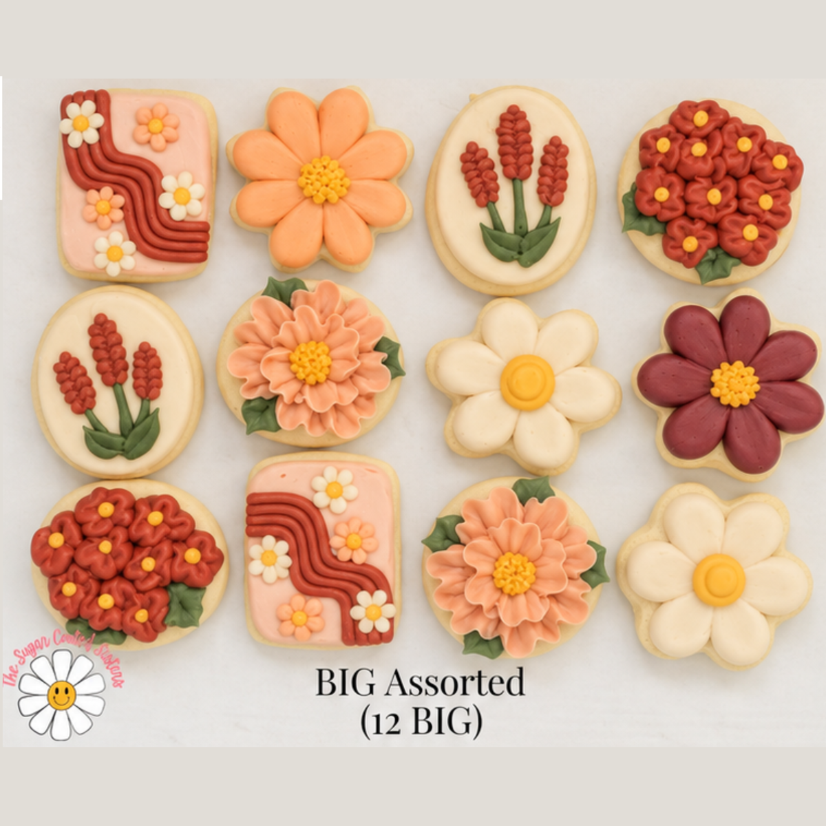Fall Floral BIG Sugar Cookies (1 Dozen)