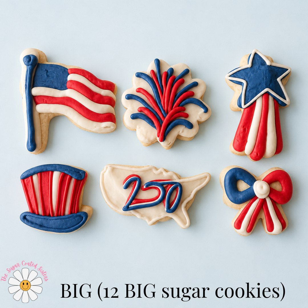 USA 250 BIG Sugar Cookies (1 Dozen)