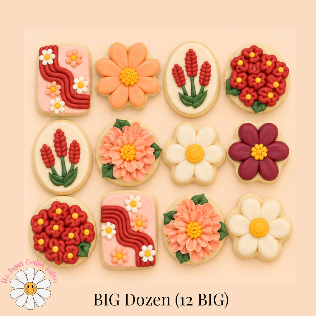Fall Floral BIG Sugar Cookies (1 Dozen)