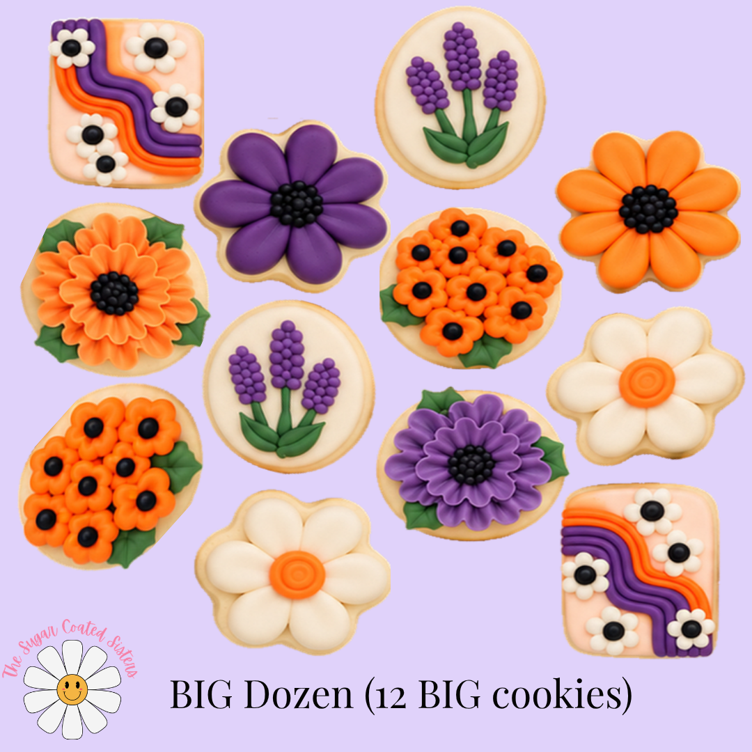 Spooky Florals BIG Sugar Cookies (1 Dozen)