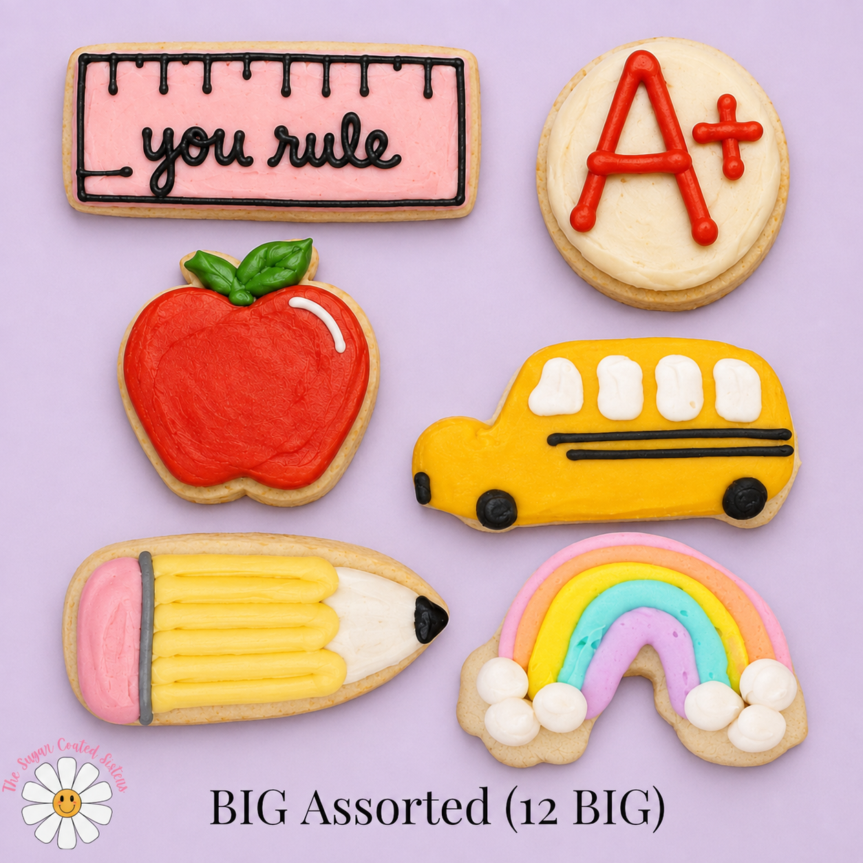 Back to School BIG Sugar Cookies (1 Dozen)
