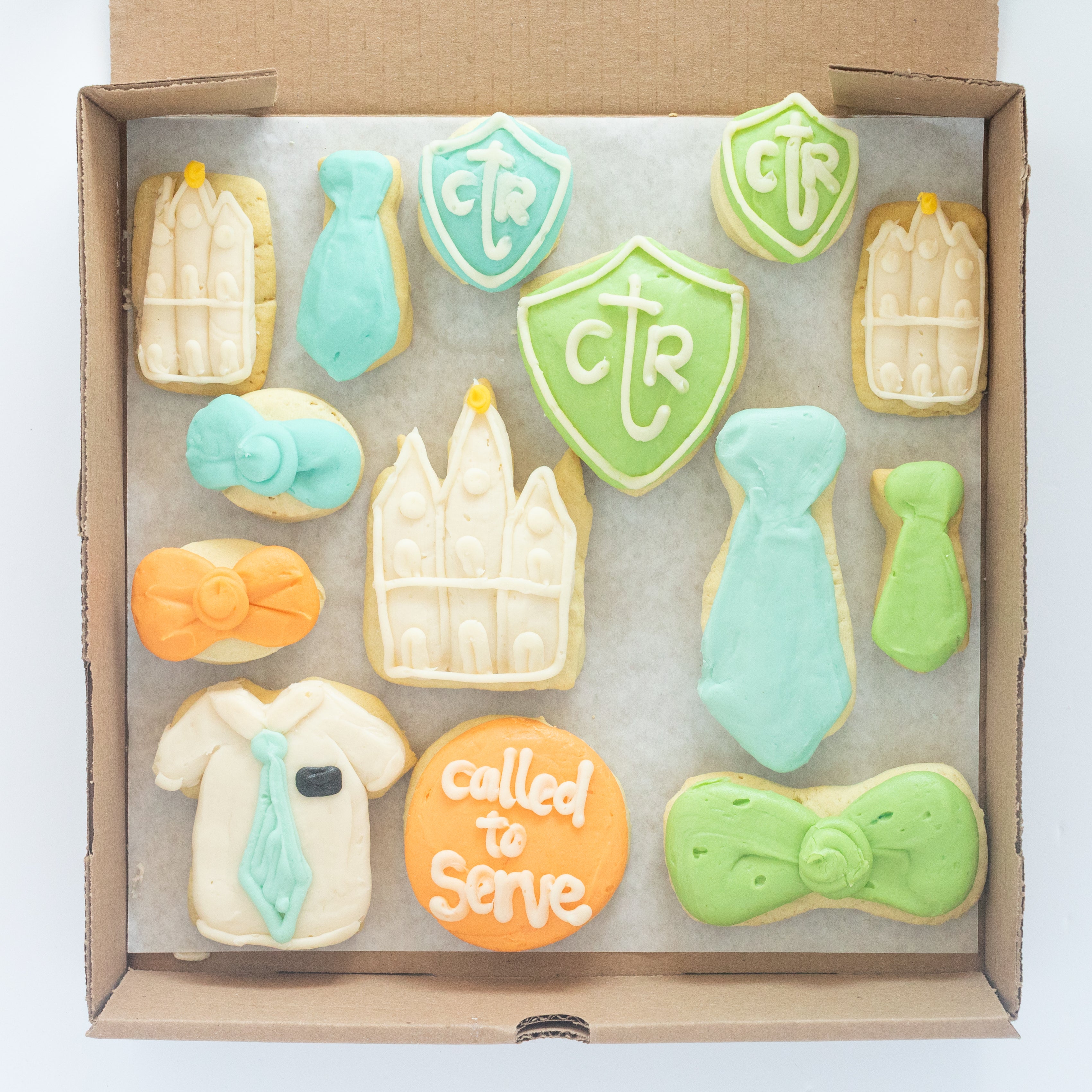 Elder Missionary Party Box (6 BIG & 8 MINI Sugar Cookies)