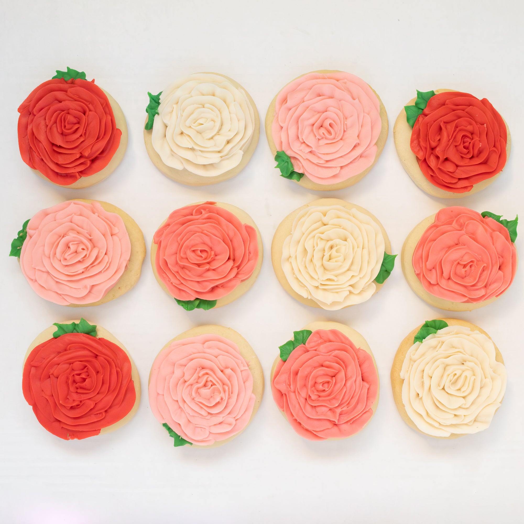 Rose BIG Sugar Cookies (1 Dozen)