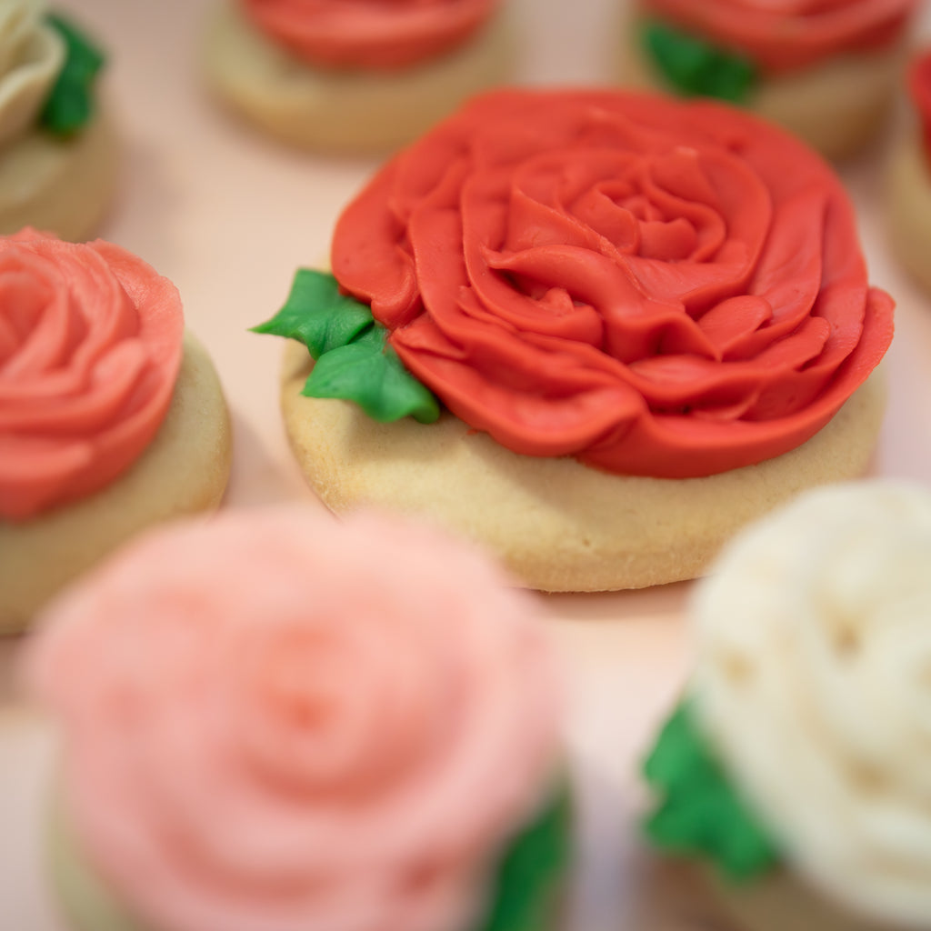 Rose BIG Sugar Cookies (1 Dozen)