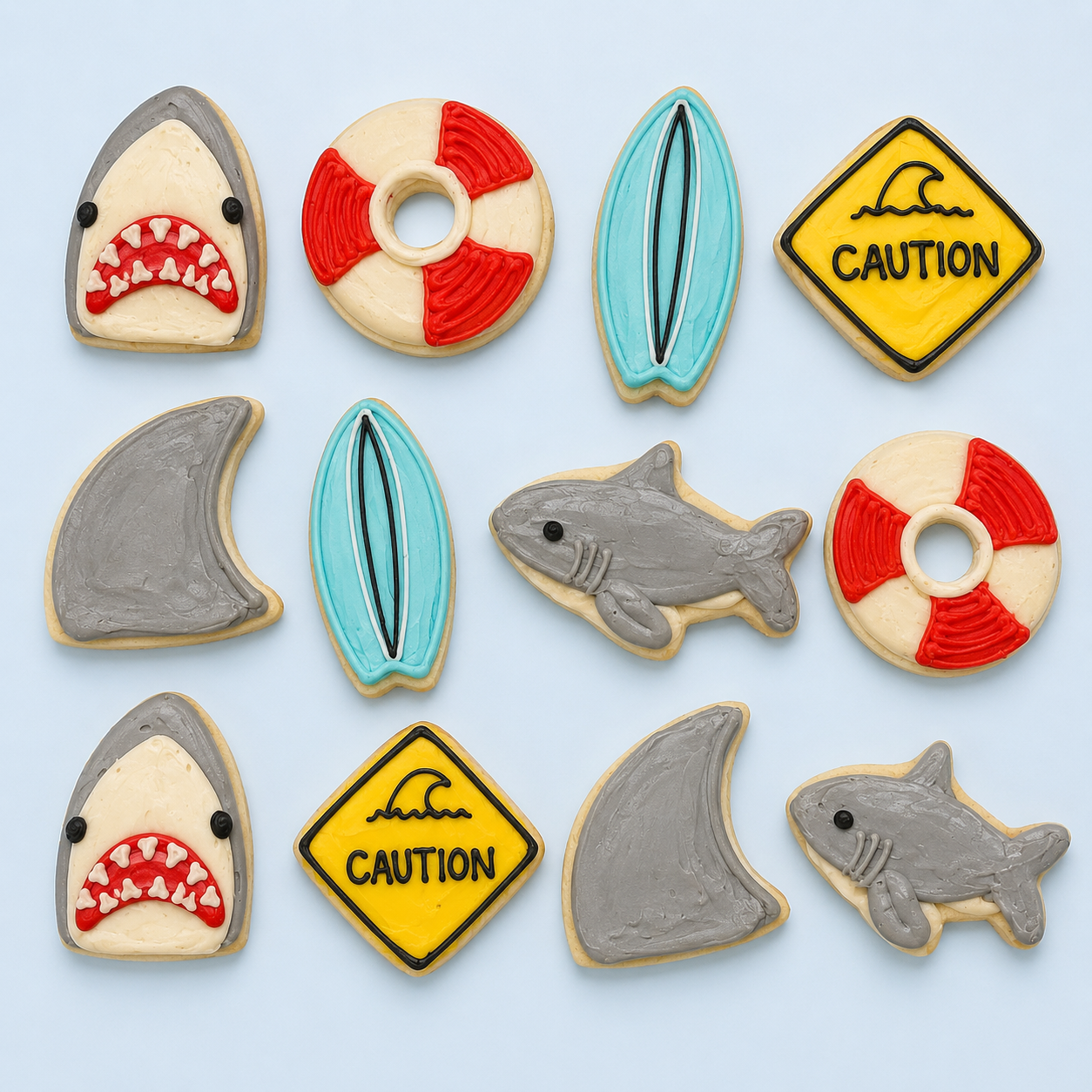 Shark Week BIG Sugar Cookies (1 Dozen)