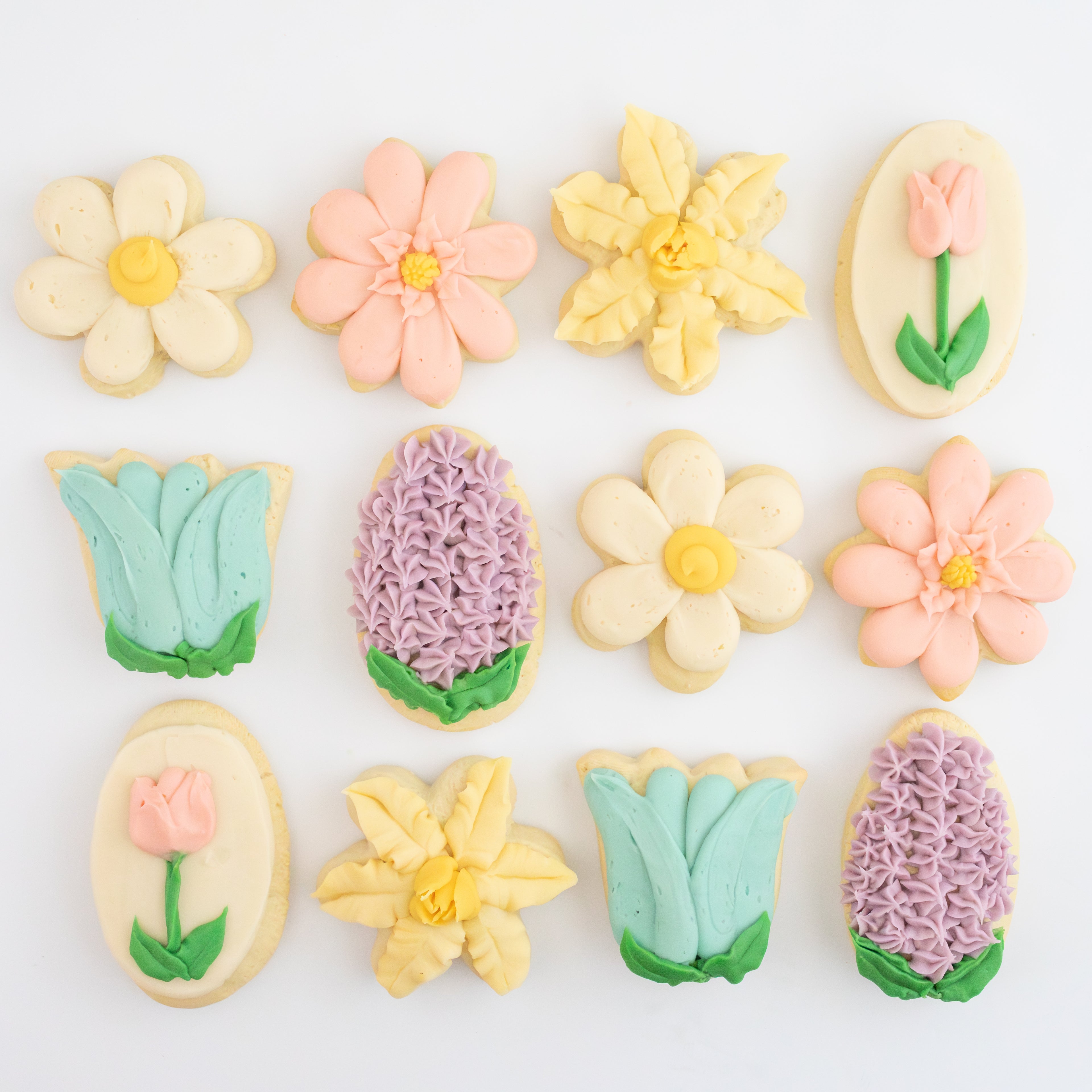 Spring Floral BIG Sugar Cookies (1 Dozen)
